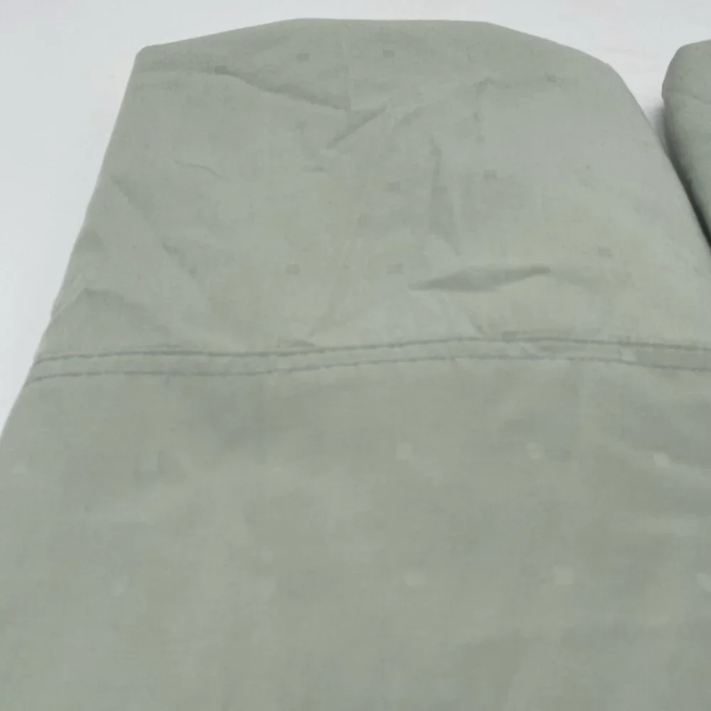 LAURA ASHLEY Mint Green KING pillowcases Set 2 Tone on Tone Dot Pillow Case